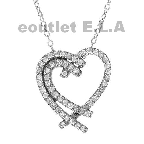 2.45ct CZ HEART SOLID SILVER NECKLACE